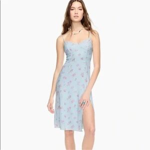 Aritzia Sun Deh Viola Floral Bustier Midi Dress Spring Toss Blue Sz M